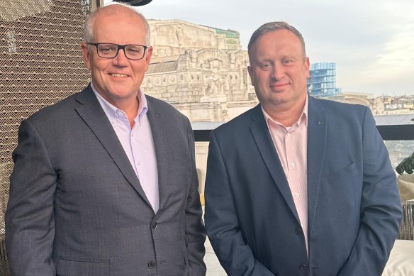 Scott Morrison and Space Centre Australia chief executive officer James Palmer.