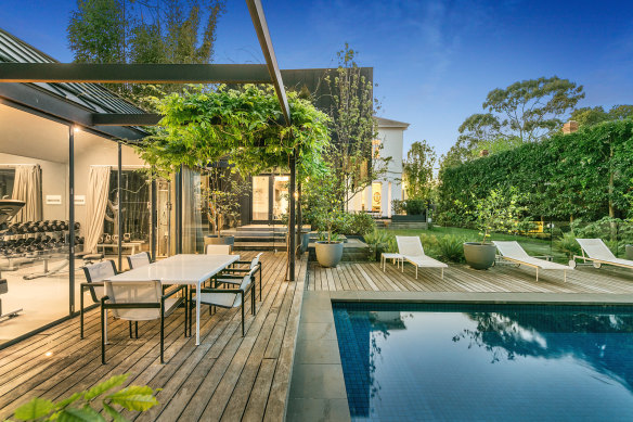 The home comes with a pool, gym, and wine cellar. 