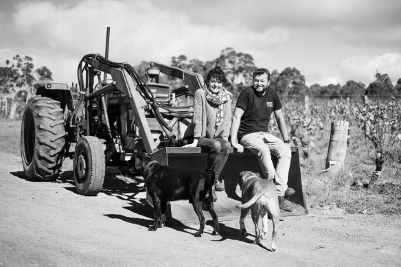 Si Vintners’ Sarah Morris and Iwo Jakimowicz at their property in the Margaret River region.