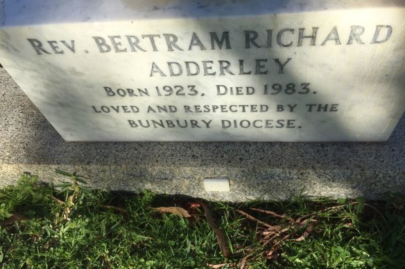 "Loved and respected": The grave of paedophile priest Bertram Adderley.