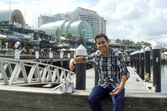Daksh Tyagi pictured in 2006, soon after he arrived in Australia as an international student. 