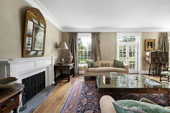 One of the elegant living rooms, paying respect to the Georgian architecture. 