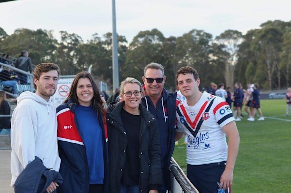 Max with his family (from left) Jack, Maddie, Nicole and Hamish