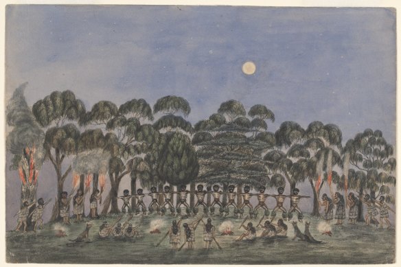 ‘A Corroboree on Emerald Hill in 1840’ by W. F. E. Liardet.