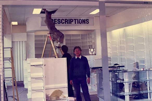 Lim at the Springvale pharmacy in 1991.