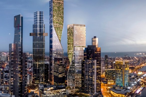 Melbourne property developer Beulah’s Four Seasons Hotel is in the western tower of its STH BNK development.