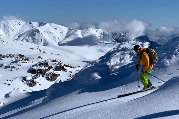 Backcountry skiing involves a trudge uphill in order to ski down a mountain of untracked powder.