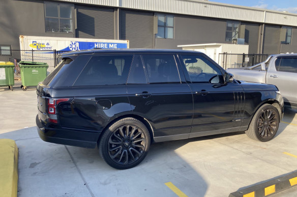 The Range Rover, subsequently seized by police, thought to be the vehicle he was travelling in after disappearing. 