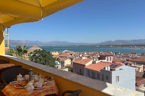 On the terrace at Hotel Marianna.