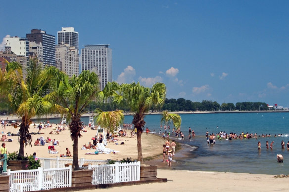 You won’t see the sunset from Chicago’s lakeside “beaches”.