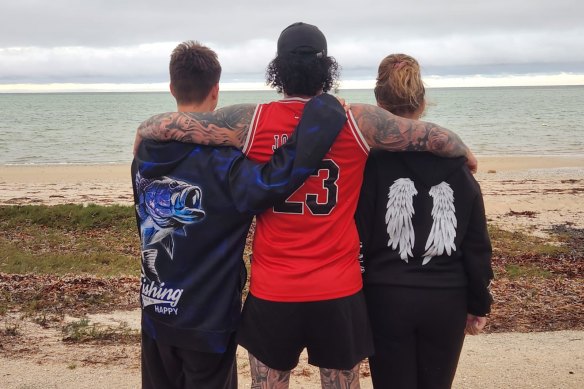 Evander, Av and Laila Mason look out to the ocean that so nearly took all their lives.