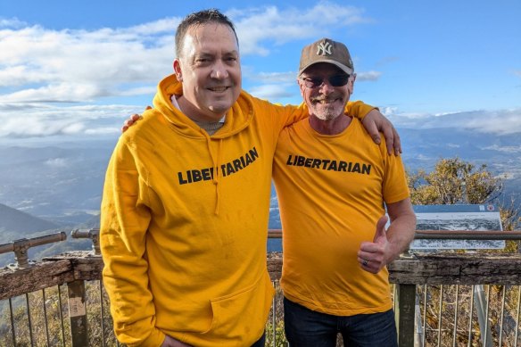 NSW Libertarian MP John Ruddick and Right to Climb founder Marc Hendrickx.