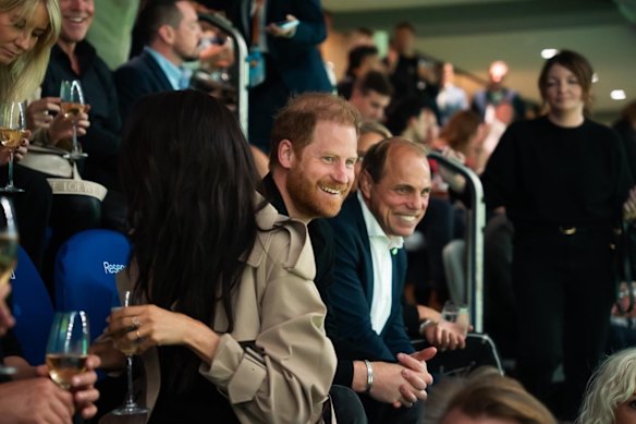 Harry enjoying the game before it was paused.