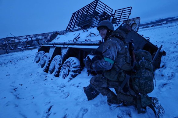 Caleb List on the Ukrainian front in February 2024.