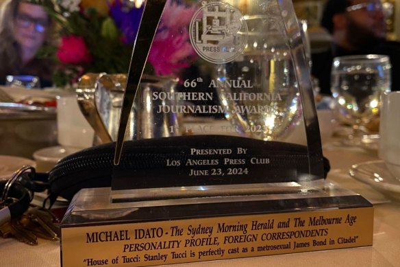 Michael Idato won the award for best personality profile by a foreign correspondent at the LA Press Club Journalism Awards.