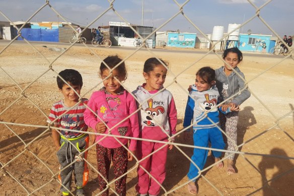 Syrian children in the Zaatari refugee camp in northern Jordan, November 2017.