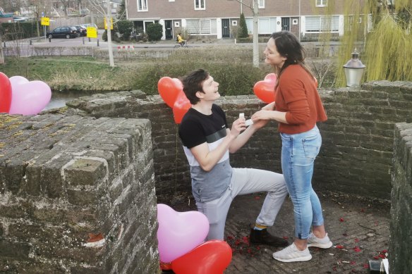 Simon Van Oordt proposed to Alicia Tucker in March in the Netherlands.