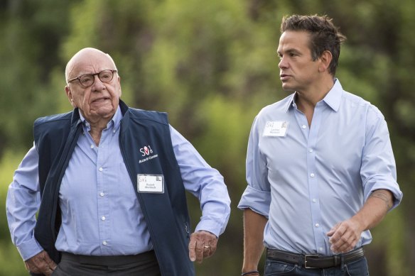 Lachlan Murdoch (picture with Rupert) is making big bets on wagering in the US and Australia. 