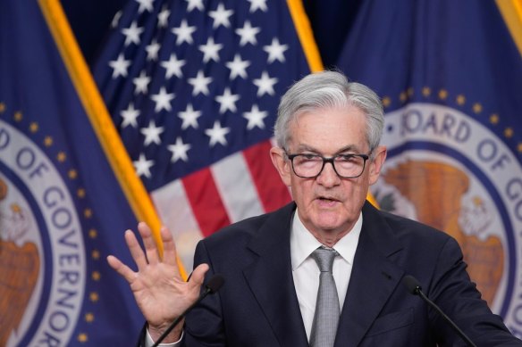 Federal Reserve chair Jerome Powell as he explained the US central bank’s latest rate decision.