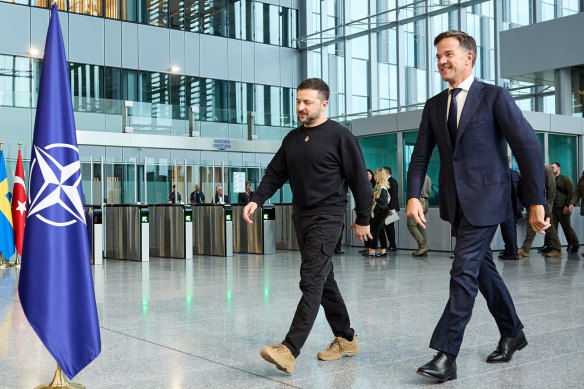 Ukraine’s President Volodymyr Zelenskyy, with NATO Secretary General Mark Rutte, says his war with Russia is heading towards a global conflict.