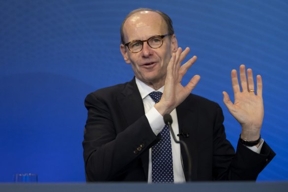 ANZ Bank chief executive Shayne Elliott at its half-year results last month.