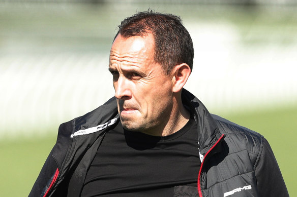 A concerned Chris Waller casts his eye over Nature Strip.