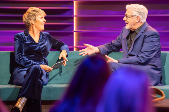 Fran Kelly began her life as a chat show host by inviting Shaun Micallef onto the couch.