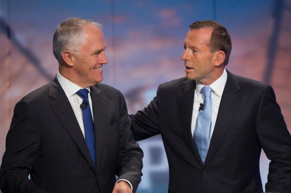 Tony Abbott (right) toppled Malcolm Turnbull as Liberal leader in 2009.