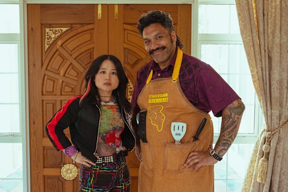 Louise Jiang as Lucy and Maaka Pohatu as her dad Warren in Warren’s Vortex.