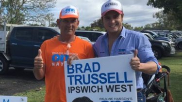 One Nation's 29-year-old  Brad Trussell (right) has worked in an underground uranium mine and is confident of tackling Labor's Jim Madden in Ipswich West.