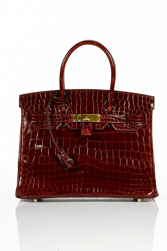 Crocodile skin Birkin bag, made by Hermes.