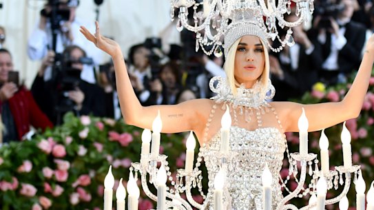 Katy Perry attends The Metropolitan Museum of Art's Costume Institute benefit gala celebrating the opening of the "Camp: Notes on Fashion" exhibition on Monday, May 6, 2019, in New York. (Photo by Charles Sykes/Invision/AP)