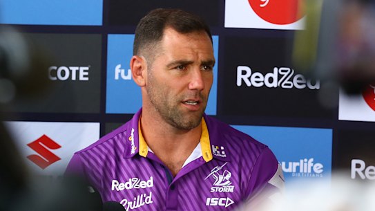 Cameron Smith speaking on the Sunshine Coast on Thursday.