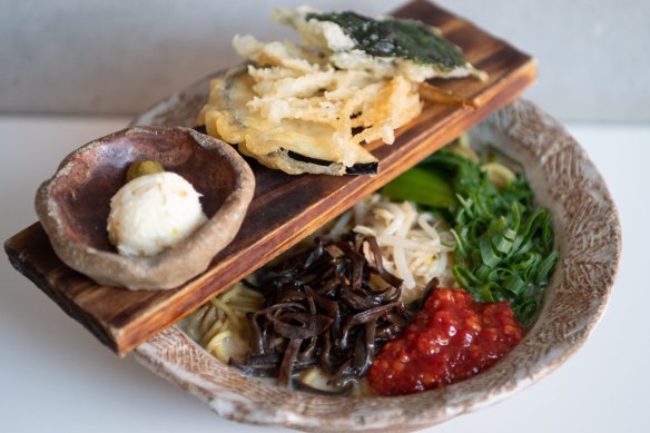 vegan ramen at TenTo in Surry Hills, Sydney on June 13, 2022  Photo: Flavio Brancaleone/The Sydney Morning Herald