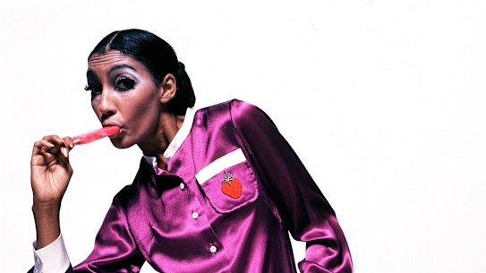 Kellie Wilson models a shirtdress and shorts, 1966.