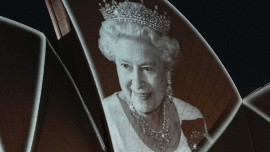 The Sydney Opera House sails were lit up after the death of Queen Elizabeth II.