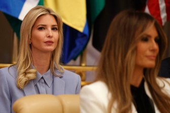 Ivanka Trump, left, and Melania Trump, pictured in 2017 in Riyadh, Saudi Arabia.