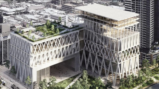 An artist's impression of the design for the new Powerhouse Museum in Parramatta.