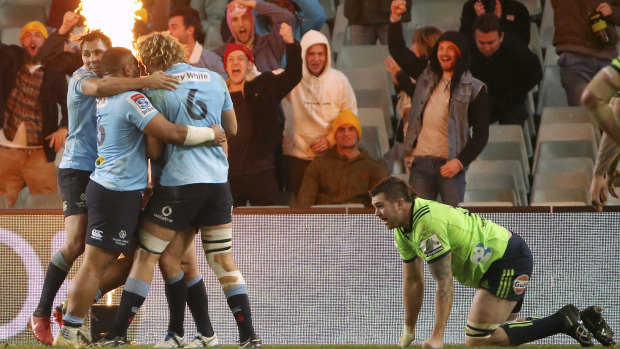 One for the true believers: A small but vocal crowd of 12,067 watched the Waratahs beat the Highlanders in an epic comeback win at Allianz Stadium.