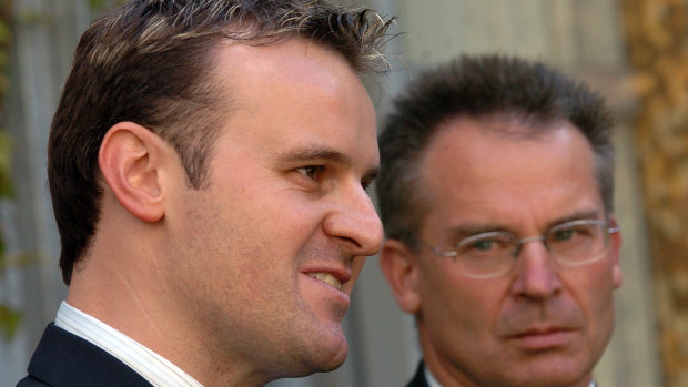Andrew Barr and his blond highlights, when he was announced as a minister in 2006. 