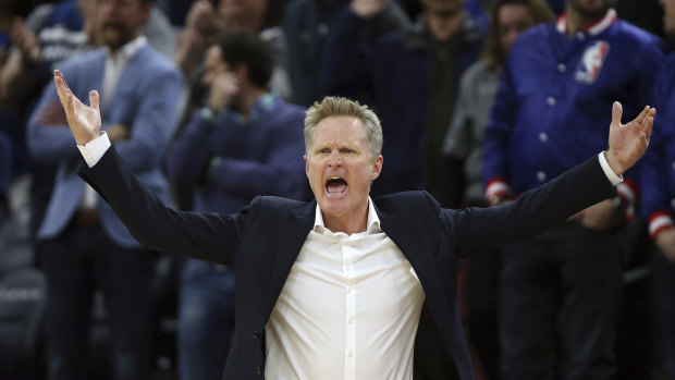 Warriors coach Steve Kerr was also unhappy with a call during the Timberwolves game.