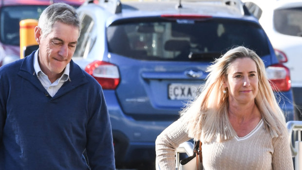 The parents of Olivia Inglis, Charlotte and Arthur Inglis, arrive at the inquest on Monday.