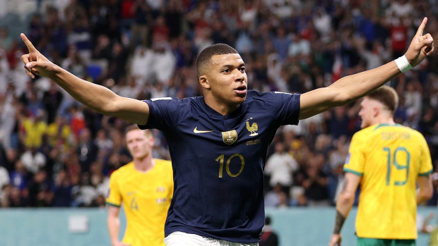 Kylian Mbappe proved too much for the Socceroos too handle in the men’s World Cup.