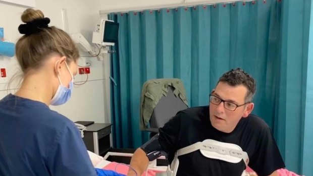 Daniel Andrews shares a photo after being moved out of ICU.