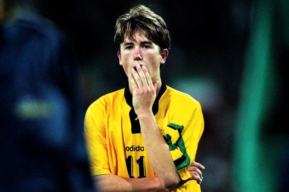 Socceroos star Harry Kewell after Iran ended Australia’s World Cup hopes in 1997.