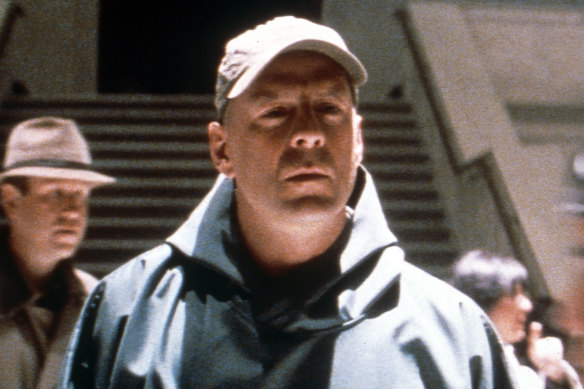 Bruce Willis in Unbreakable.