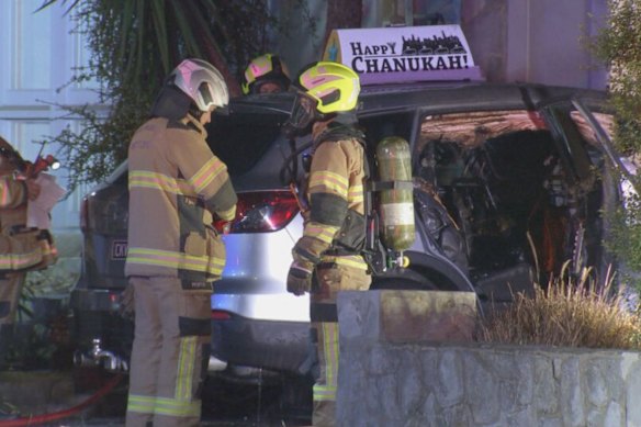 Fire crews are at the scene of the firebomb on Balaclava Road in St Kilda East.