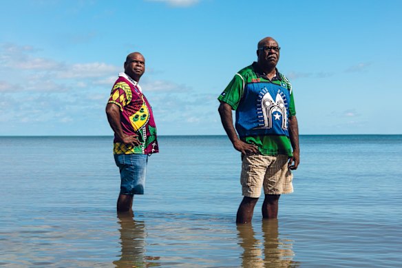 Traditional owners Uncle Pabai Pabai, left, and Uncle Paul Kabai are heartbroken by the decision.
