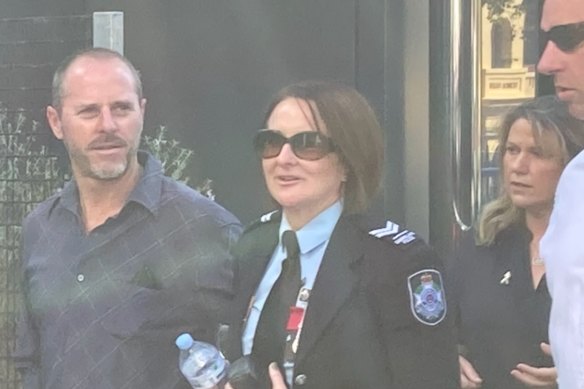 Senior Constable Catherine Nielsen leaves the coronial inquest at Toowoomba Magistrates Court after giving evidence this week.