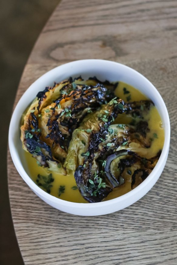 Charred savoy cabbage.